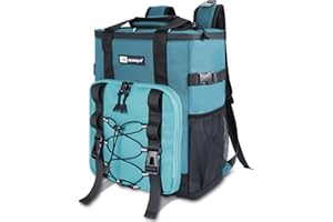AYAMAYA Zaino refrigerante da 30 l/20 l, Grande Pieghevole, 40/24 lattine, Zaino Termico, Zaino Isolato, con Scomparto frigo, Zaino per la Spesa, per Spiaggia, Picnic, Campeggio, Barbecue
