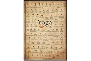GENÉRICO Yoga-Positionen | Yoga-Positionen für Ganzkörpertraining – Poster für Fitnessstudio oder zu Hause für Körperflexibilitätstraining mit Yoga-Asanas / Stretching / Position