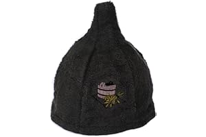 Ger3as Chapeau de sauna pour homme et femme - 7 couleurs - 100 % coton - Avec broderie - Qualité supérieure - Noir