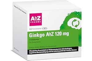 ‎ABZ PHARMA GMBH Ginkgo AbZ 120 mg Filmtabletten: Natürliche Hilfe bei Gedächtnisproblemen*, 120 Filmtabletten