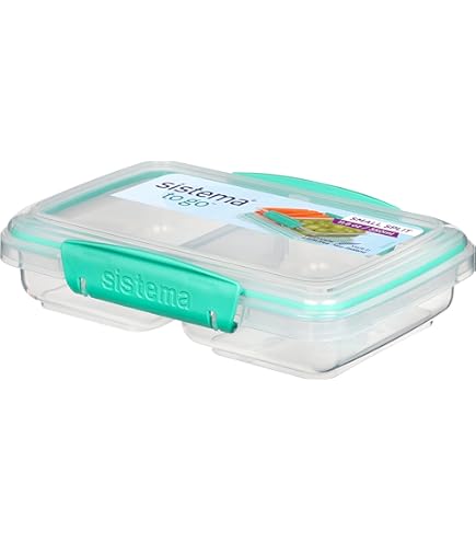 Sistema Lunchbox Mit Besteck – 1,2 Liter, BPA-frei, Aus Recyceltem Ozean-Plastik, Blau/grün