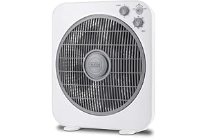 Black & Decker 40W Box Desk Fan 12 Inch Diameter, 3 Speeds Low/Medium/High And 5 Blade Design With Adjustable Portable/Travel Friendly Body To Direct Swing FB1220-B5 2 Years Warranty