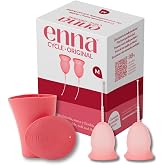 enna Cycle Original &ndash; 2 Menstrual Cups and Sterilizer Box, Size M | With enna Box Steriliser | Up to 12 Hours Protection | Me