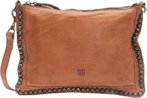 BIBA Bolso de Mujer de Cuero Genuino, Bolso Bandolera Heritage Portland POR2L, Asa Larga, Cierre con Cremallera, Piel de Cabra Legítima