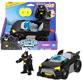Fisher-Price Imaginext DC Super Friends Toy car Batmobile Metal | JFJ68 Batmobile 3" Batman Figure and Accessories Set with L