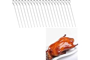 STBNVF 20Pcs Metal Skewers, Skewers Stainless Steel, Skewers, Food-Grade Kitchen Supplies, Sturdy Stainless Roast Duck Stitching Needle, for BBQ Outdoor Cooking Camping Metal Skewers (6.69 * 0.98 in)