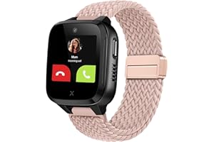 OUTPUTBT Magnétique Bracelet 16mm pour XPLORA Kidzi/Xplora X5 Play/XGO 2/XGO 3 Remplacement Enfant Nylon Coton Tresser pour Fille Garçon