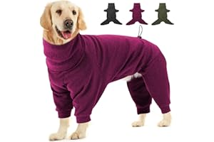 Dotoner Abrigo de Forro Polar cálido de Cuatro Patas para Perro,Abrigo de Invierno para Perro,Resistente al Viento,Cuerpo Completo,Acogedor Pijama Traje para pequeños,medianos y