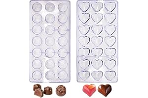 RoadLoo Lot de 2 moules à chocolat 3D en plastique transparent et polycarbonate réutilisable pour glaçons, pâtisseries, gâteaux de mariage