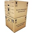 10 Extra Large Cardboard Storage Packing Moving House Boxes with Carry Handles and Room List 53cm x 53cm x 41cm 115 Litres