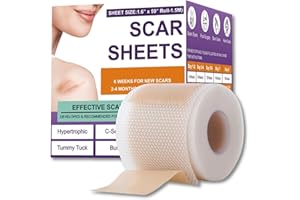 OCEAURA Silicone Scar Sheets for Surgical Scars, Reusable Medical Grade Scar Tape, Extra Long Scar Sheets for C-Section, Tummy Tuck, Keloid, Burns and Acne, Comfortable & Skin-Friendly Scar Repair