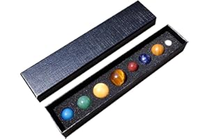 PW TOOLS Huit planètes Pierres précieuses Décorations de - Modèle système solaire bureau spatiales faites à la main Cadeau créatif pour garçons Enfants Décoration maison