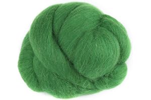 SHEENS 8 Colours Natural Wool Roving Needle Felt Wool Fibre Spin for Needle Felting Hand Spinning Discover DIY Weaving Crafts [Green] Spinning
