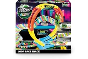 ADDO Totally Tracks Loop Race Track Set with Glow-in-the-Dark Cars - Kids' Speed Racing Playset for Ages 5+