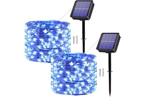 Oreunik Luci Solari Esterno Giardino, [2 Pezzi] 240 24M LED Catena Luminosa Esterno Solare 8 Modalità Lucine da Esterno Decorative Per Patio, Cancello, Cortile, Matrimonio, Festa