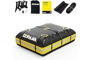 DOPAKA Rooftop Cargo Carrier Bag,100% Waterproof Heavy Duty 1000D Car Top Carrier,15 Cubic Feet Car Roof Bag for All Vehicle with/Without Rack,High-Frequency Welded Seams,Anti-Tear Anti-Slip Mat,6 Door Hooks