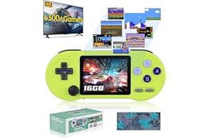 VAOMON Handheld-Spielkonsole 11000 Spiele – 2023 Neue kabellose Retro-Spielekonsole Nostalgie Stick Spiel, SF2000 3 Zoll IPS-Bildschirm Handheld Spielstation 16G TF-Karte, unterstützt TV & mehrsprachig, Gelb