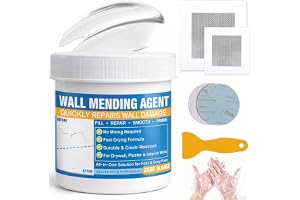 Packelmassa vit inomhus, 250 g färdig spatel för hål, sprickor, repor och graffiti, med Drywall Repair Patch, spatel och sandpapper, vattentät spatel vägg
