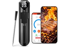 MAXTACHI maxtech Thermomètre Cuisine Sans Fil, Thermometre Cuisson avec App et Double Capteur, 150m Bluetooth Thermomètres à Viande Type-C Charge Thermomètre Culinaire pour BBQ, Grill, Fumoir, Four, Sous Vide