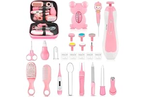 NODSE Baby-Gesundheits- und Fellpflege-Set, Baby-Essentials für Neugeborene, tragbares Baby-Sicherheitspflege-Set für Jungen und Mädchen-rosa 26 in 1