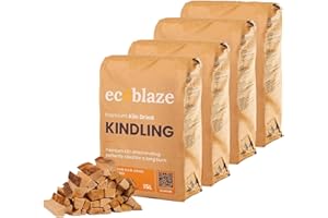Ecoblaze 26kg Kiln Dried Hardwood Kindling Wood - Ideal for use with Natural Firelighters, Fire Logs, Briquettes, Kiln Dried Firewood Logs for Wood Burner, Fire Lighters and Smokeless Coal