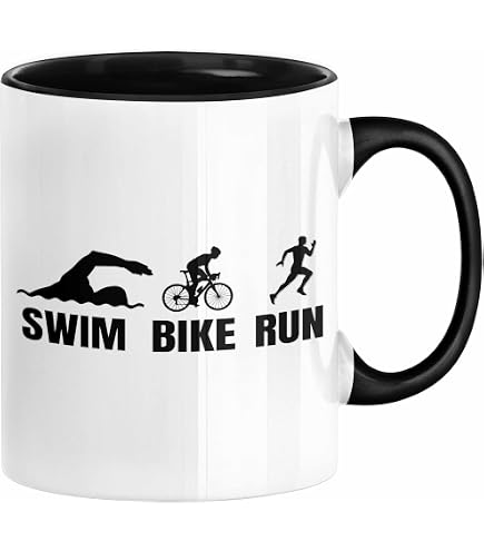 Triathlet Tasse Mit Spruch | „Ein Sport Ist Nicht Genug“ | Schwarz, Spülmaschinenfest | Geschenkidee