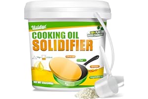 VIVIDYE Natural Cooking Oil Solidifier Powder 340g - 100% Plant-Based Oil Hardener, Solidifies Up to 2.25 Gallon (34 Cups) of Fry Oil - Grease Solidifier Powder for Kitchen, Easy disposal to Wasted Fat
