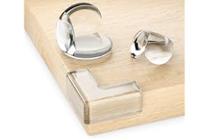 deleyCON 30 Sztuk Ochraniacze Narożników Dziecko (10x Okrągłe, 10x Kwadratowe) Samoprzylepne Silikon Przezroczysty Miękkie - Dzieci Ochraniacze Krawędzi Stołu do Drewna, Metalu, Stołu, Stołu Szklanego