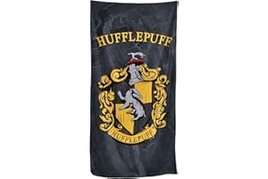 Elbenwald Harry Harry Potter Potter Serviette avec Poufspuff Maisons Manteaux Motif 90x180cm Gris