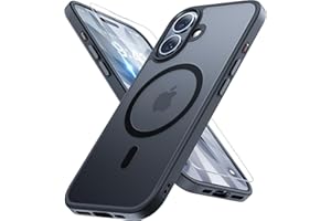 Miracase for iPhone 17 Case with MagSafe [with 9H+Screen Protector & Strong Magnet] Military-Grade Protection Shockproof Scratch-Resistant with Velvet Touch for iPhone 17 Cover 6.3", Matte Black