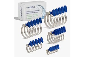 AZISHA Lot de 12 colliers de serrage de avec écrou papillon en acier inoxydable | Collier de serrage de 9 mm pour piscine, machine à laver, voiture (10-70mm Bleu 5 tailles multiset - 25 Pièces)