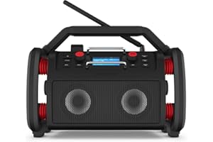 Perfectpro ROCKPRO Radio de Chantier Internet, Dab+, FM Bluetooth, AUX, Dab+, Radio Internet, FM, WiFi Fonction Mains l