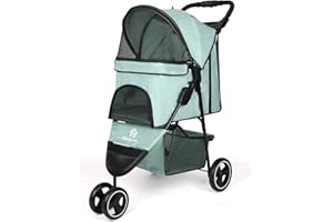 Wedyvko Pet Stroller for Small Dogs Medium Dogs 15kg, Dog Pram Ultra Light - only 5.4 kg, Dog Stroller Pet Pram with 3 Wheel Foldable/Storage Basket/Cup Holder