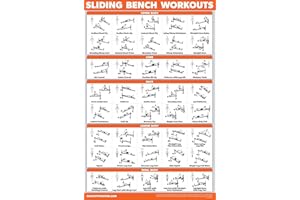 QuickFit Sliding Bench Workout-Poster – kompatibel mit Total Gym, Weider Ultimate Body Works – Incline Bench Übungstabelle (laminiert, 45,7 x 61 cm)