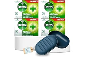 AVATOPIA Anti-Bacterial Original Soap Bars 4 x 100g (Total 4 Bars) with Portable Soap Dish and Lid – Soap Bars Multipack, Antibacterial Soap Bar Protection, Hand & Body Soap Bar, Ideal for Home, Gym & Travel