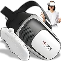Virtual Reality Bril VR-headset met afstandsbediening, 3D-VR-glazen voor tv, films en videospelletjes, compatibel met iOS, Android-systeem, ondersteunt 4,7-7 inch