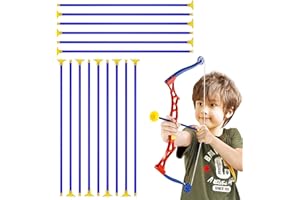 LEZED Ventouse de Tir à l'arc 43cm Flèche Remplacement Enfants en Plastique 15 Pièces Flèches Pratique Ventouse Flèches de Ciblage Flèches à Ventouse de Rechange Bleue pour le Tir en Extérieur