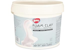 BOHS White Squishy and Modeling Soft Clay Pro, Air Dry, for Arts & Crafts Project,3 lbs / 1.36 kg