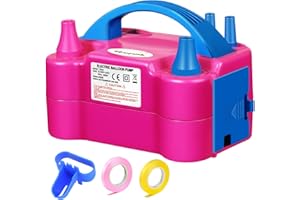 ‎FLSEPAMB FLSEPAMB Luftballonpumpe Elektrisch,600W Motor Ballonpumpe Elektrisch Klein with 2+2 Düse,Intelligenter 2 Modus Pumpe Luftballon Elektrisch,Tragbar Luftballon Pumpe Elektro