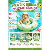 MayToys Bebek Y&uuml;zme Simidi Bas Şişir Pratik Ebeveyn Tutma Yerli &Ccedil;ift Emniyetli Yeşil Simit