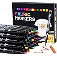 Adorfine 30Pcs Fabric Pens Permanent for Cothes, 30 Color Fabric Markers Washable Resistant Fabric Paint Pens for T Shirt Design Kit Canvas Tote Bag Pillowcases Plain Cotton Bags Shoes DIY Crafting