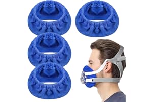 Tomedeks 4 Pcs CPAP Mask Liners,Soft Mask Cushion Covers for CPAP Reusable Face Cushion Pads Elastic Mask Liners Reduces Air Leaks Fits for Most Full Face CPAP Masks,CPAP Accessories