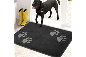 PURRUGS Dirt Trapper Doormat 50 x 80 cm, Non-Skid/Slip Machine Washable Entrance Rug, Shoes Scraper, Dog Door Mat, Super Absorbent Welcome mat for Muddy Wet Shoes and Paws