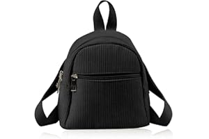 Energather Cute Small Backpack, Corduroy Mini Backpack Small Backpacks for Women and Girls, Portable Ladies Small Backpack with Adjustable Strap for Walking, Shopping, Travel, Dating