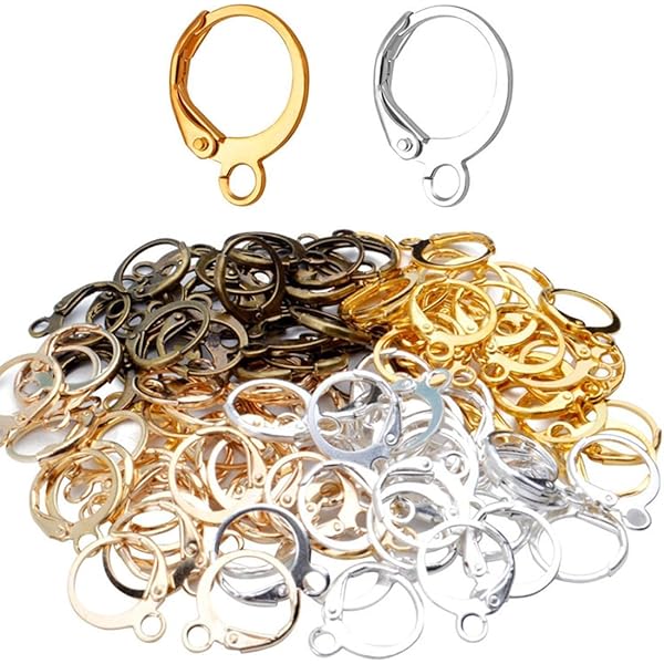 40 Ganci Per Orecchini A Monachella - Acciaio Inox Ipoallergenico, Oro E Argento, 14.5mm, Per Fai Da Te - Foto 12