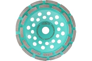 LEKOMESH Muela de Copa de Diamante - 180 x 22,23mm Rueda Disco de Lijar Diamantato, Doble Fila Disco para Hormigón Mármol Granito Albañilería