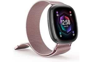 ORROKER Compatibile con Cinturino Fitbit Versa 4/Sense 2 e Sense/Versa 3, Forte Cinturino in Metallo di Maglia Milanese in Acciaio Inossidabile con Magneti Sostitutivo per Polso per Donne e Uomini