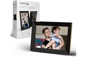 Nixplay 10,1 Pouces Cadre Photo numérique Intelligent WiFi écran Tactile (W10K), Noir-Or, Partagez instantanément des Clips vidéo et Photos par e-Mail ou Via l'application Mobile