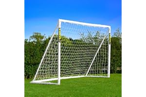FORZA But de Football en PVC de 2,4 m x 1,8 m | Cage de Foot de Jardin Résistante aux Intempéries | Mur de Tir, Ballon et Sac en Option | Entraînement à la Maison