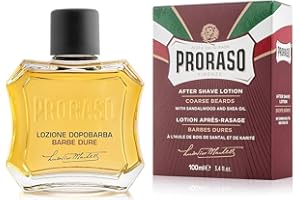 ‎PRORASO Proraso After Shave Lotion Nourishing, 100 ml, Aftershave für Männer mit Sandelholz & Shea-Öl spendet Feuchtigkeit und stellt den Hautkomfort wieder her, Made in Italy